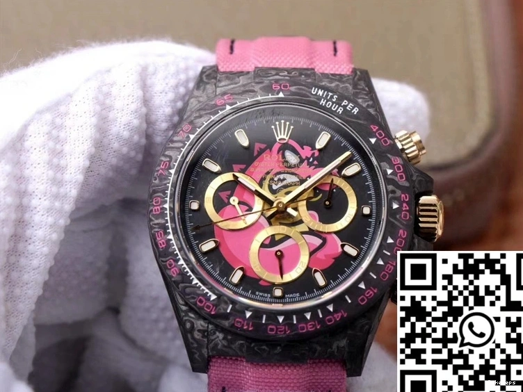 Fiber Rolex Dial Chronograph Cosmos Daytona Carbon Dragon Edition Pink Exploded 0519